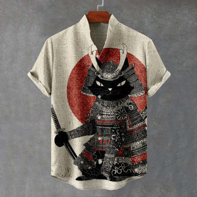 Printed 3D Mens Cardigan Hawaiian Short-sleeve Shirt